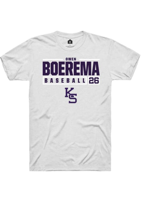 Owen Boerema White K-State Wildcats NIL Stacked Box Short Sleeve T Shirt