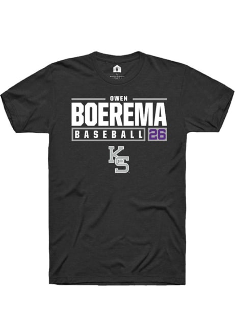 Owen Boerema Black K-State Wildcats NIL Stacked Box Short Sleeve T Shirt