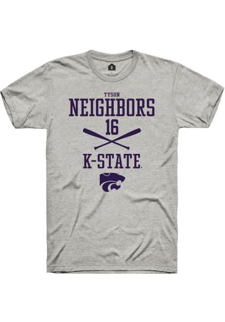 Tyson Neighbors Ash K-State Wildcats NIL Sport Icon Short Sleeve T Shirt