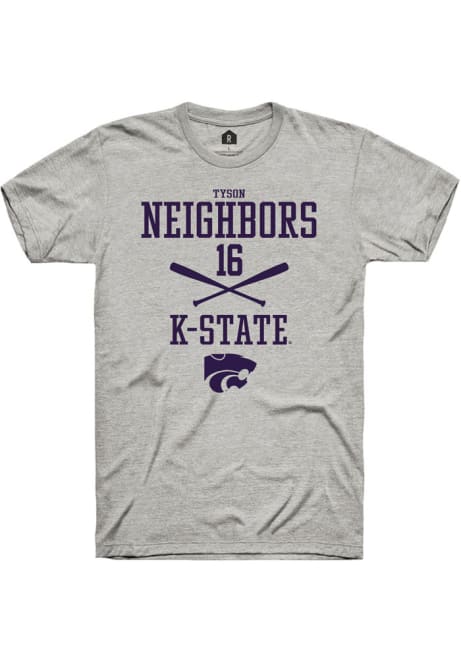 Tyson Neighbors Grey K-State Wildcats NIL Sport Icon Short Sleeve T Shirt