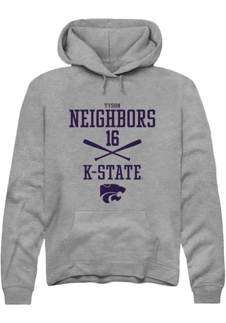 Tyson Neighbors Rally Mens Graphite K-State Wildcats NIL Sport Icon Hooded Sweatshirt