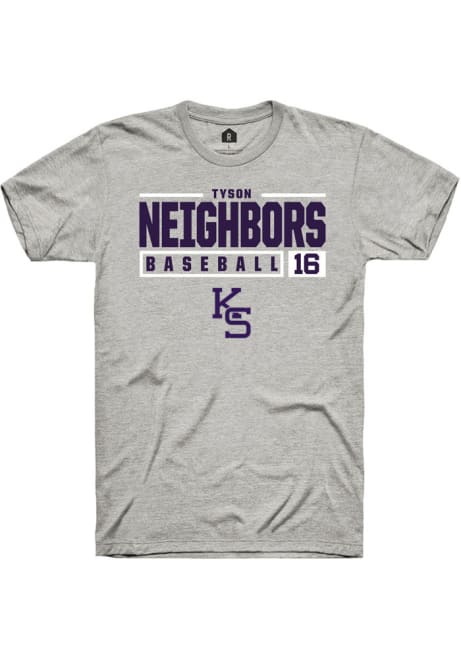 Tyson Neighbors Ash K-State Wildcats NIL Stacked Box Short Sleeve T Shirt