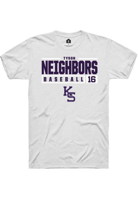Tyson Neighbors White K-State Wildcats NIL Stacked Box Short Sleeve T Shirt