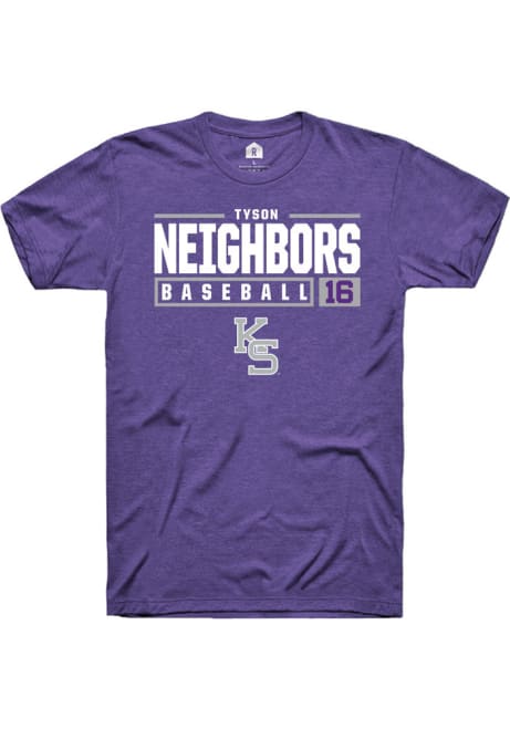 Tyson Neighbors Purple K-State Wildcats NIL Stacked Box Short Sleeve T Shirt