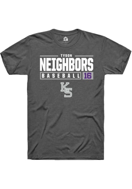 Tyson Neighbors Grey K-State Wildcats NIL Stacked Box Short Sleeve T Shirt