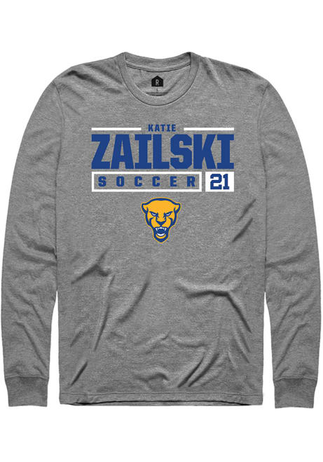 Katie Zailski Rally Mens Graphite Pitt Panthers NIL Stacked Box Tee