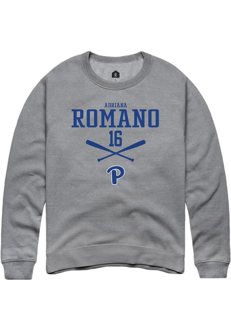 Adriana Romano Rally Mens Graphite Pitt Panthers NIL Sport Icon Crew Sweatshirt