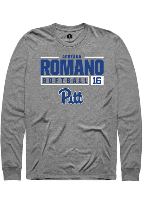 Adriana Romano Rally Mens Graphite Pitt Panthers NIL Stacked Box Tee