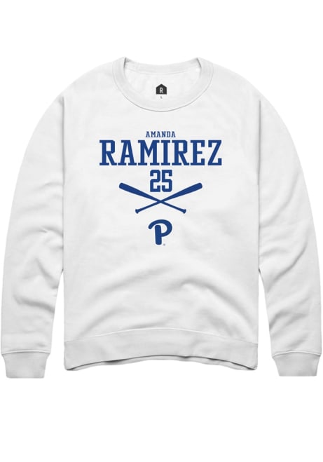 Amanda Ramirez Rally Mens White Pitt Panthers NIL Sport Icon Crew Sweatshirt