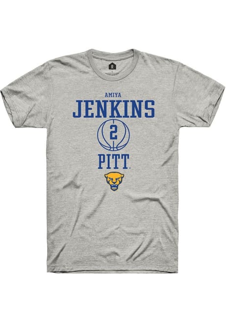 Amiya Jenkins Ash Pitt Panthers NIL Sport Icon Short Sleeve T Shirt