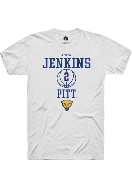 Amiya Jenkins White Pitt Panthers NIL Sport Icon Short Sleeve T Shirt