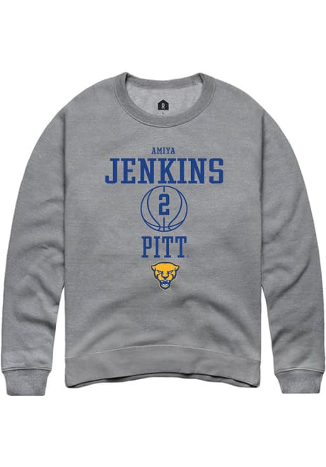 Amiya Jenkins Rally Mens Graphite Pitt Panthers NIL Sport Icon Crew Sweatshirt