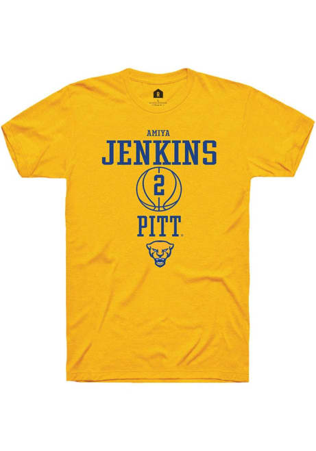 Amiya Jenkins Gold Pitt Panthers NIL Sport Icon Short Sleeve T Shirt