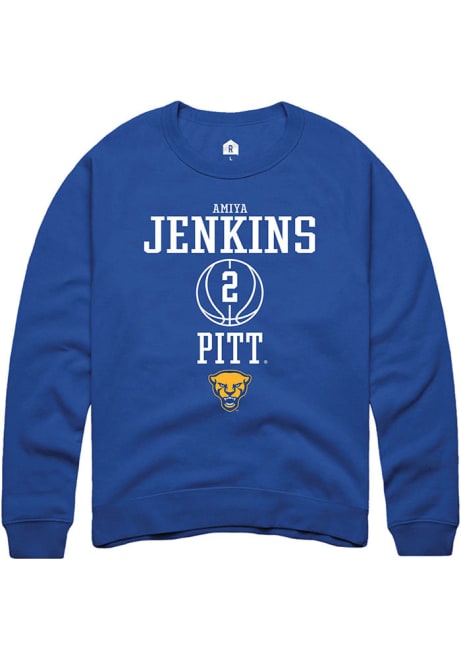 Amiya Jenkins Rally Mens Blue Pitt Panthers NIL Sport Icon Crew Sweatshirt