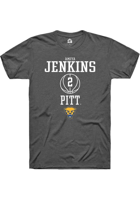 Amiya Jenkins Dark Grey Pitt Panthers NIL Sport Icon Short Sleeve T Shirt