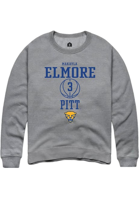 MaKayla Elmore Rally Mens Graphite Pitt Panthers NIL Sport Icon Crew Sweatshirt