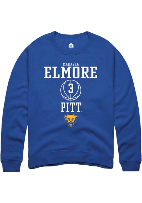 MaKayla Elmore Rally Mens Blue Pitt Panthers NIL Sport Icon Crew Sweatshirt