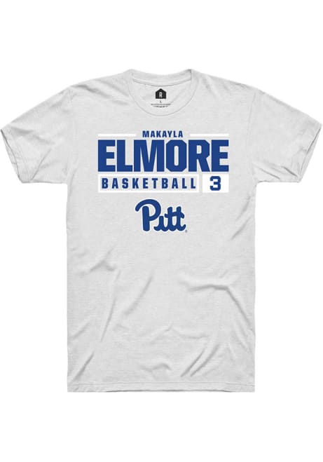 MaKayla Elmore White Pitt Panthers NIL Stacked Box Short Sleeve T Shirt