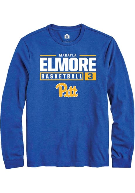 MaKayla Elmore Rally Mens Blue Pitt Panthers NIL Stacked Box Tee