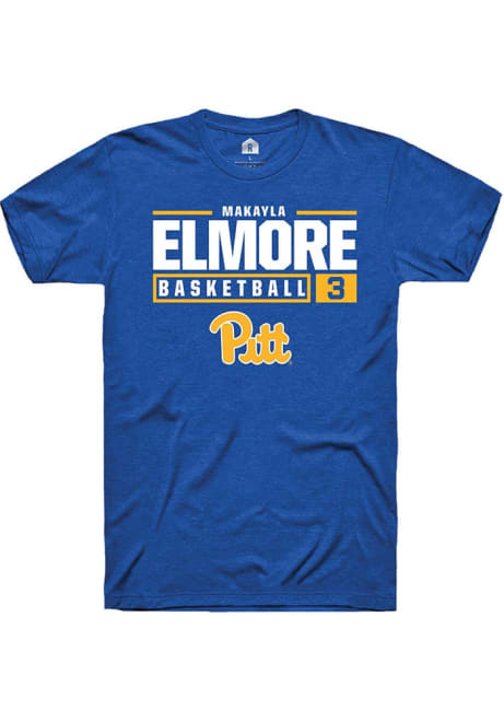 MaKayla Elmore Blue Pitt Panthers NIL Stacked Box Short Sleeve T Shirt