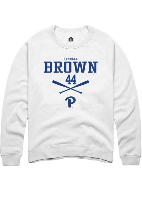 Kendall Brown Rally Mens White Pitt Panthers NIL Sport Icon Crew Sweatshirt