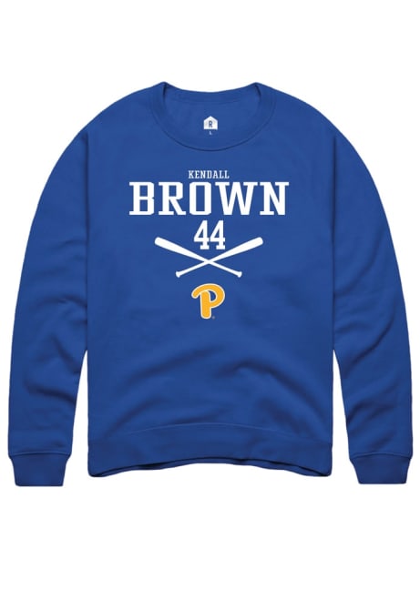 Kendall Brown Rally Mens Blue Pitt Panthers NIL Sport Icon Crew Sweatshirt