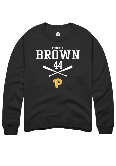 Kendall Brown Rally Mens Black Pitt Panthers NIL Sport Icon Crew Sweatshirt