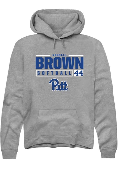 Kendall Brown Rally Mens Graphite Pitt Panthers NIL Stacked Box Hooded Sweatshirt