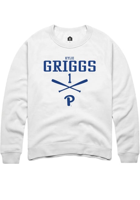 Kylie Griggs Rally Mens White Pitt Panthers NIL Sport Icon Crew Sweatshirt