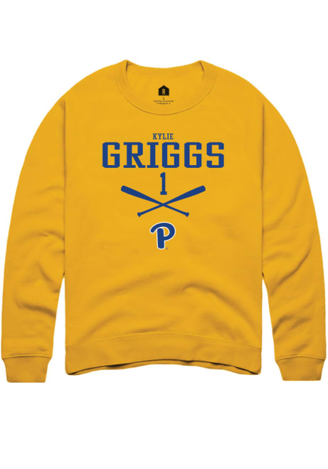 Kylie Griggs Rally Mens Gold Pitt Panthers NIL Sport Icon Crew Sweatshirt