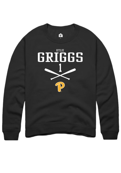 Kylie Griggs Rally Mens Black Pitt Panthers NIL Sport Icon Crew Sweatshirt