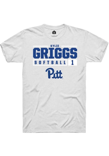 Kylie Griggs White Pitt Panthers NIL Stacked Box Short Sleeve T Shirt