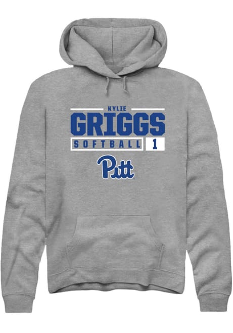 Kylie Griggs Rally Mens Graphite Pitt Panthers NIL Stacked Box Hooded Sweatshirt