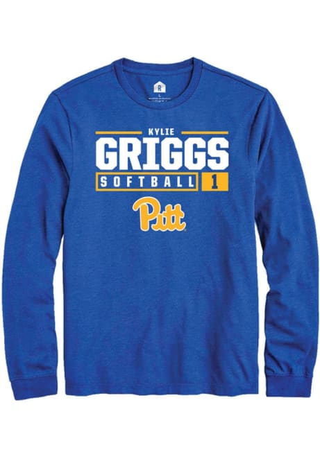 Kylie Griggs Rally Mens Blue Pitt Panthers NIL Stacked Box Tee