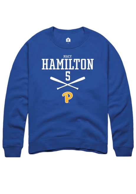 Macy Hamilton Rally Mens Blue Pitt Panthers NIL Sport Icon Crew Sweatshirt