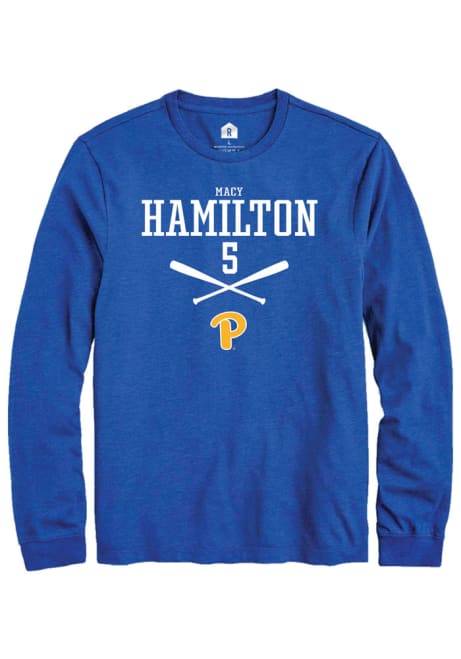 Macy Hamilton Rally Mens Blue Pitt Panthers NIL Sport Icon Tee