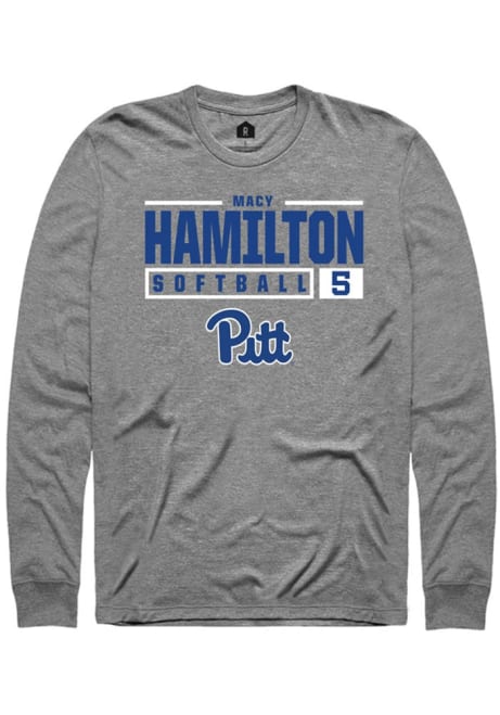 Macy Hamilton Rally Mens Graphite Pitt Panthers NIL Stacked Box Tee