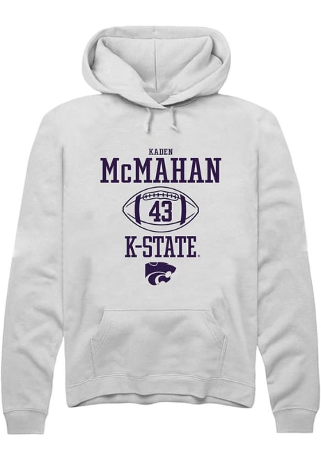 Kaden McMahan Rally Mens White K-State Wildcats NIL Sport Icon Hooded Sweatshirt