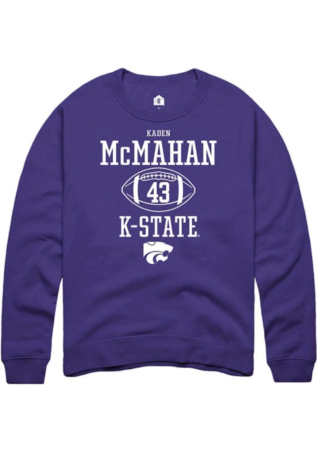 Kaden McMahan Rally Mens Purple K-State Wildcats NIL Sport Icon Crew Sweatshirt