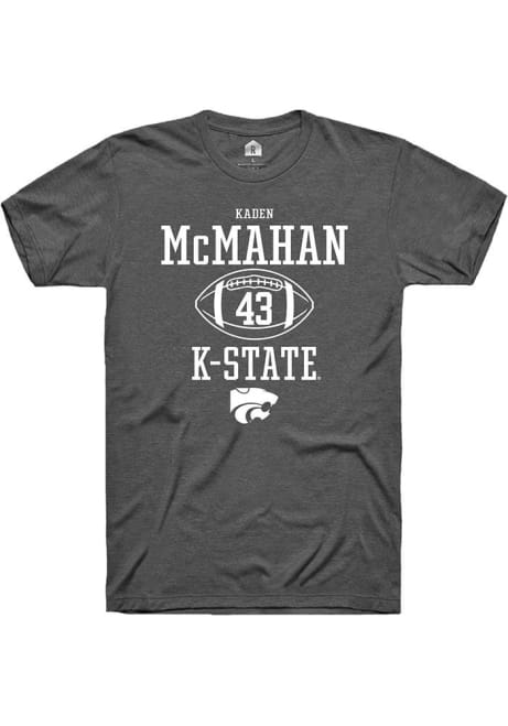 Kaden McMahan Dark Grey K-State Wildcats NIL Sport Icon Short Sleeve T Shirt