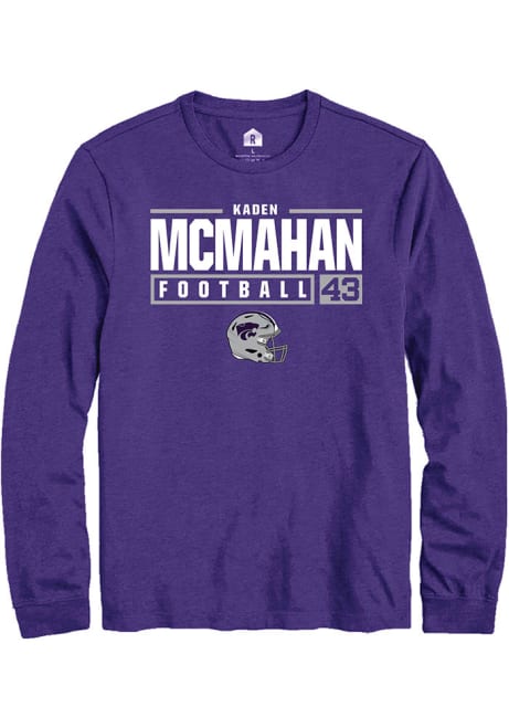 Kaden McMahan Rally Mens Purple K-State Wildcats NIL Stacked Box Tee