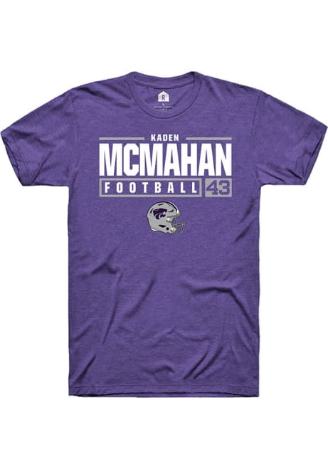 Kaden McMahan Purple K-State Wildcats NIL Stacked Box Short Sleeve T Shirt