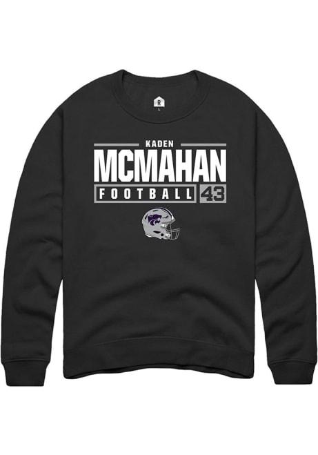 Kaden McMahan Rally Mens  K-State Wildcats NIL Stacked Box Crew Sweatshirt