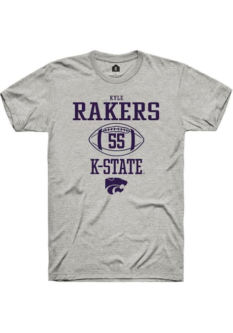 Kyle Rakers Ash K-State Wildcats NIL Sport Icon Short Sleeve T Shirt