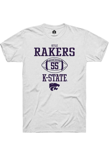 Kyle Rakers White K-State Wildcats NIL Sport Icon Short Sleeve T Shirt