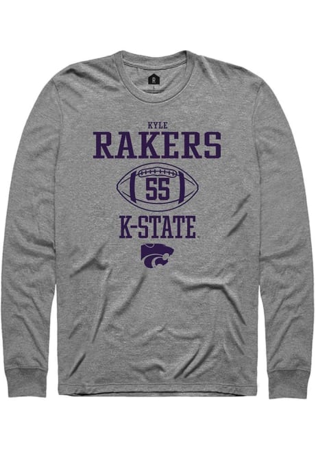 Kyle Rakers Rally Mens Graphite K-State Wildcats NIL Sport Icon Tee