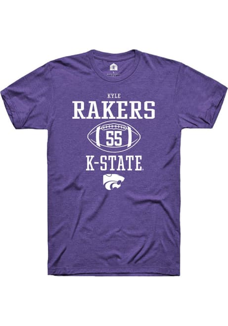 Kyle Rakers Purple K-State Wildcats NIL Sport Icon Short Sleeve T Shirt