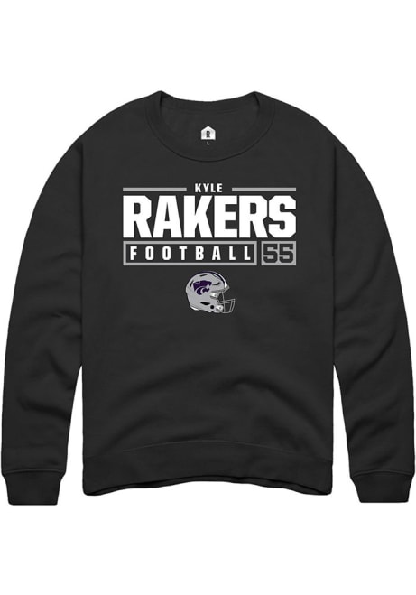 Kyle Rakers Rally Mens  K-State Wildcats NIL Stacked Box Crew Sweatshirt