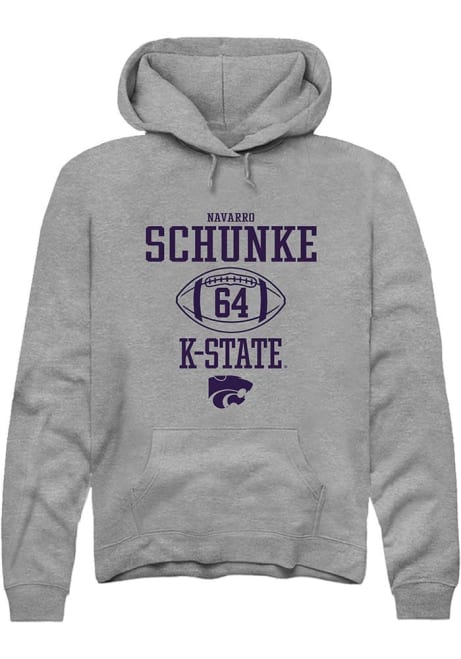 Navarro Schunke Rally Mens Graphite K-State Wildcats NIL Sport Icon Hooded Sweatshirt