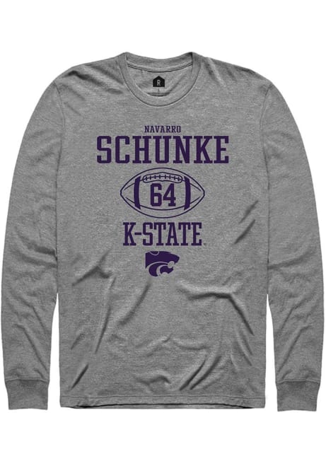 Navarro Schunke Rally Mens Graphite K-State Wildcats NIL Sport Icon Tee